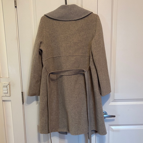 Eileen Fisher Taupe Shawl-Collar Wool Blend Trench Coat - Picture 4 of 7